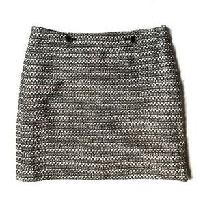 Ann Taylor Loft Black & Ivory Weave Skirt, Size 6